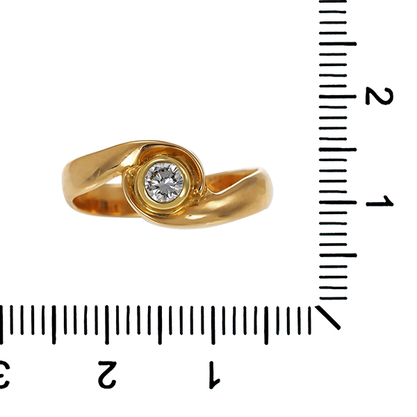 Diamantring, 14K, Gelbgold, Brillant 0,22 ct