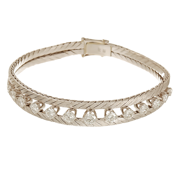 Armband, 18K, Weißgold, Brillanten