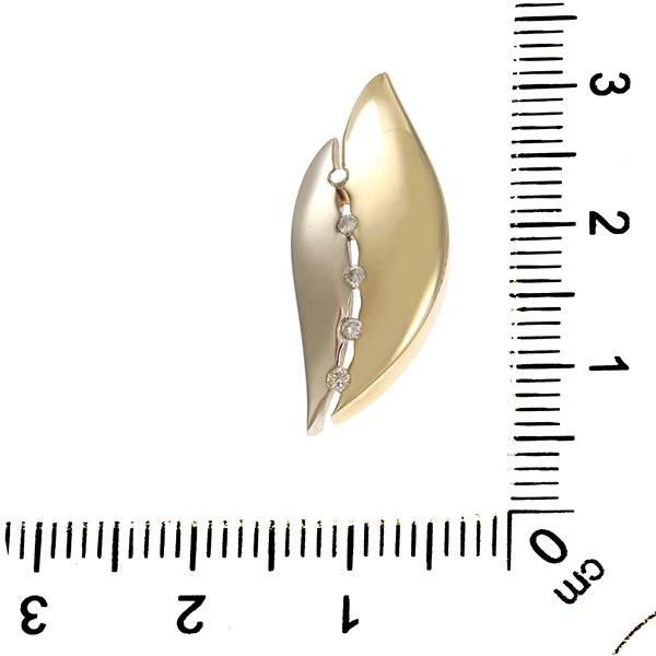 Anhänger, 14K, Gelb-/Weißgold, Brillanten