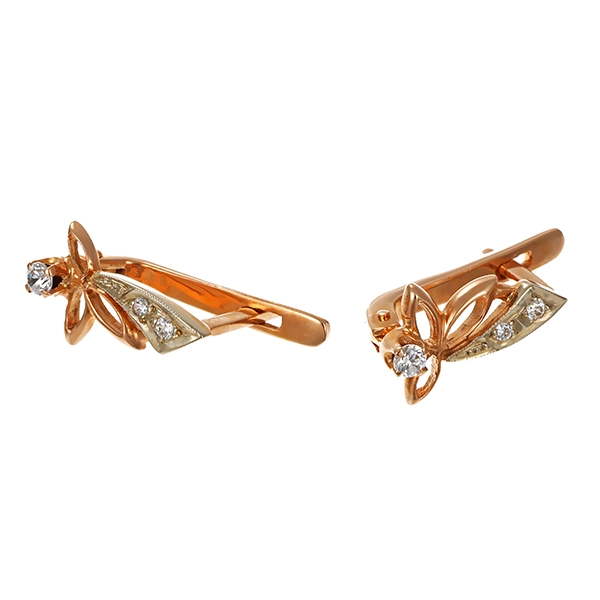 Ohrhänger, 14K, Rotgold, Zirkonia