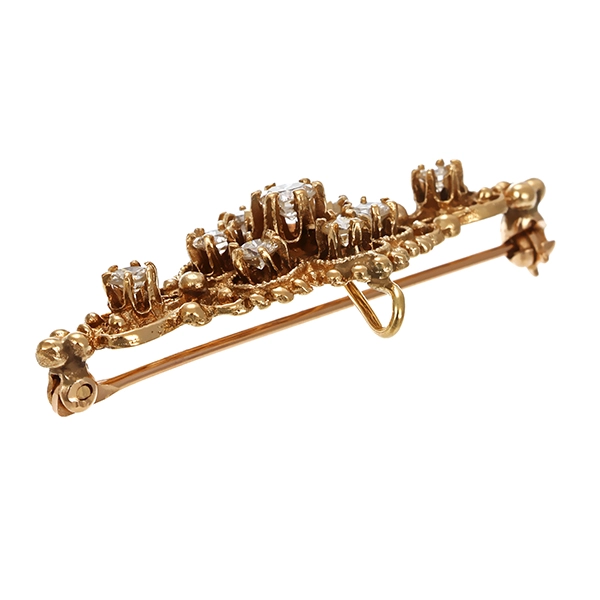 Anhänger broschiert, 14K, Gelbold, Brillanten