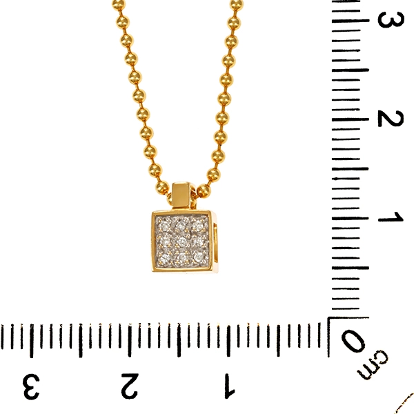 Collier, 18K, Gelb-/Weißgold, Brillanten