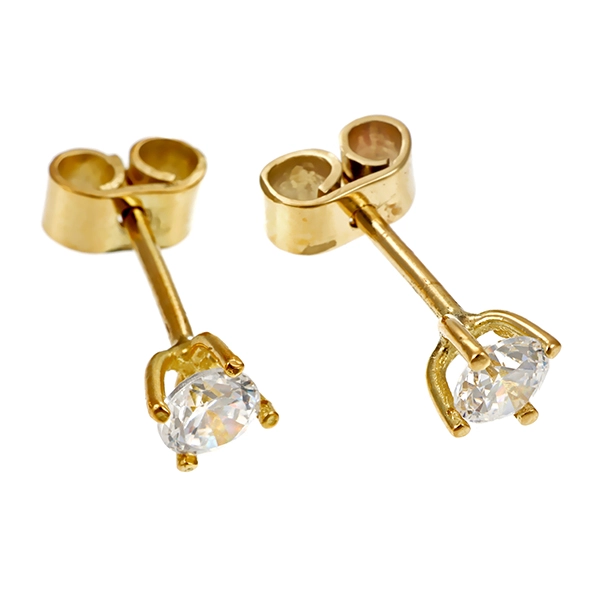 Ohrstecker, 14K, Gelbgold, Zirkonia