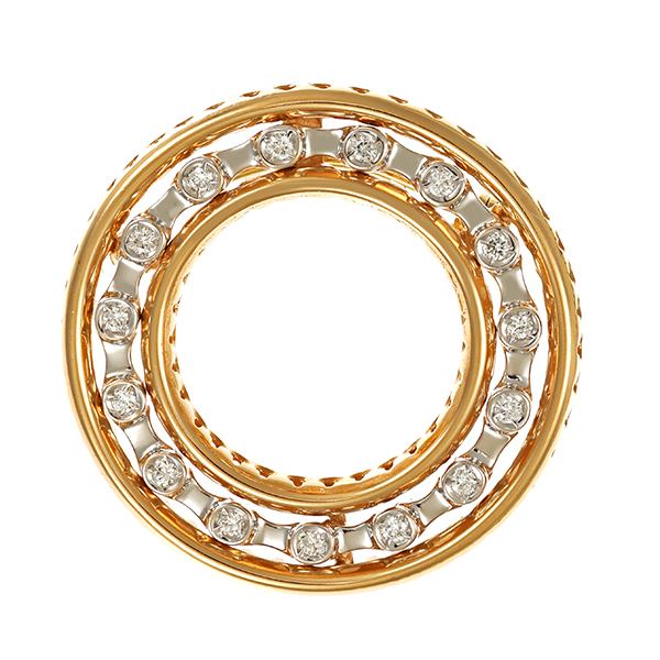 Anhänger, 14K, Gelb-/Weißgold, Brillant, broschiert