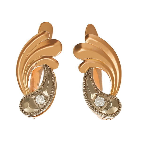 Ohrhänger, 14K, Weiß-/Rotgold, Zirkonia