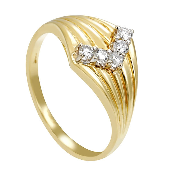 Diamantring, 14K, Gelb-/Weißgold, Brillanten 0,25 ct