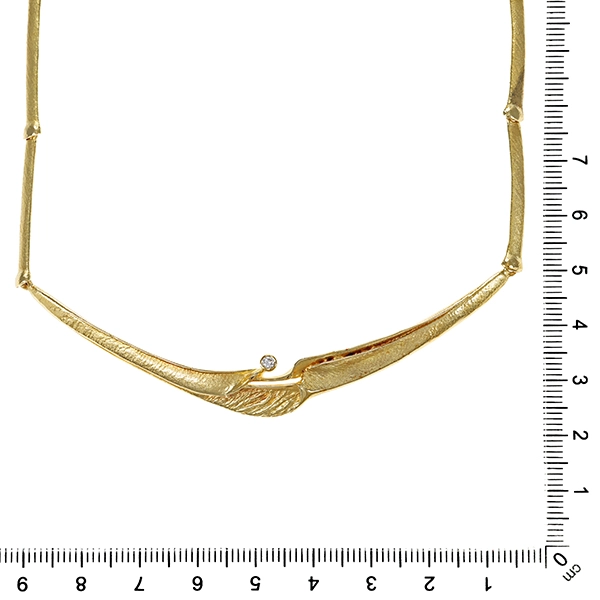 Collier, 14K, Gelbgold, Brillant