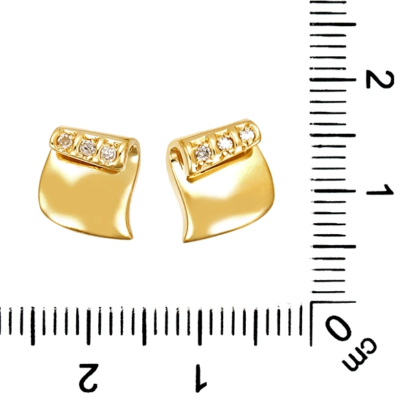 Ohrstecker, 14K, Gelbgold, Diamanten