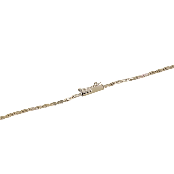 Collier, 14K, Weißgold, Saphir, Diamant