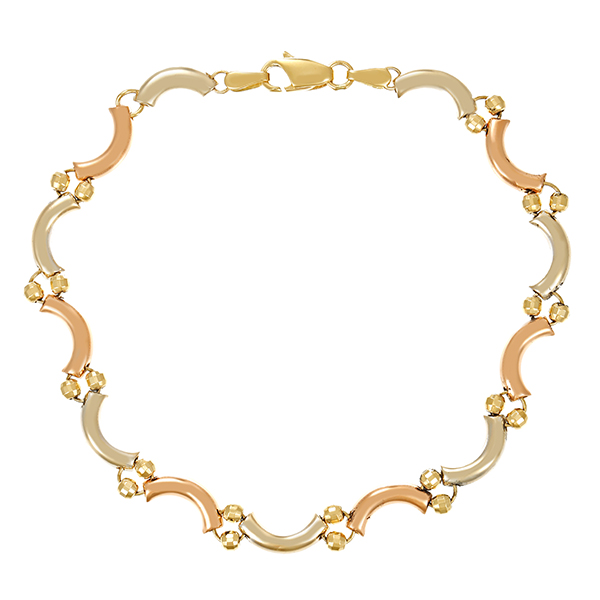 Armband, 14K, Rot-/Weiß-/Gelbgold, Fantasie-