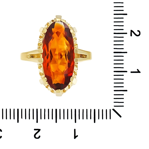Ring, 14K, Gelbgold, Citrin