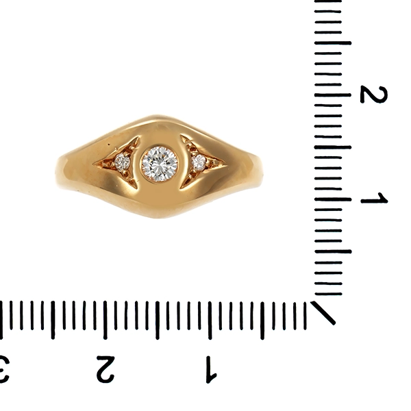 Diamantring, 14K, Gelbgold, Brillant