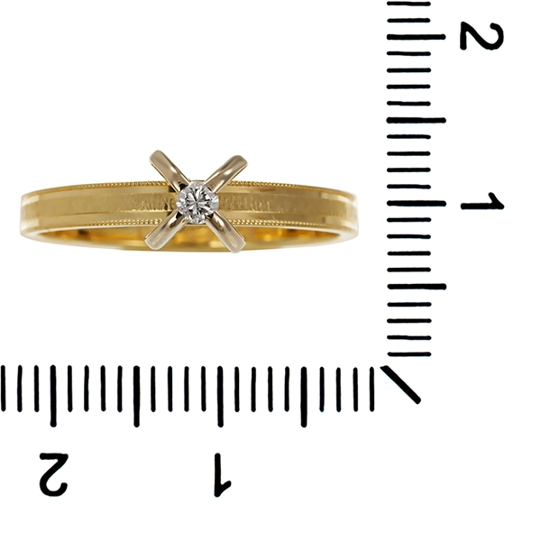 Brillantring, 14K, Gelb-/Weißgold
