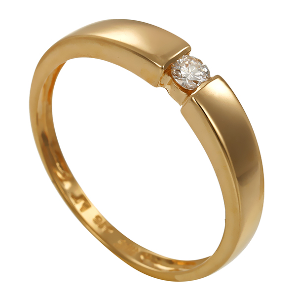 Brillantring, 14K, Gelbgold, 0,15ct