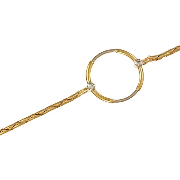 Armband, 14K, Gelb-/Weißgold, Brillanten