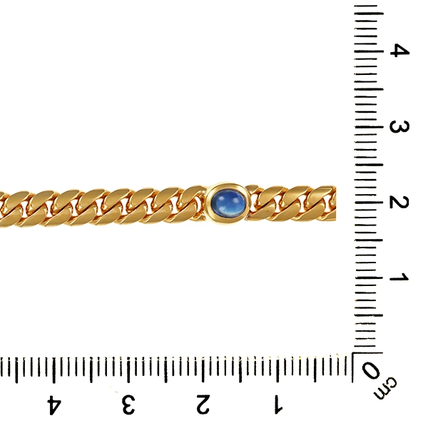 Armband, 18K, Gelbgold, Saphire, Panzer-