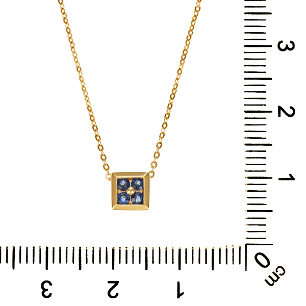 Collier, 14K, Gelbgold, Saphire