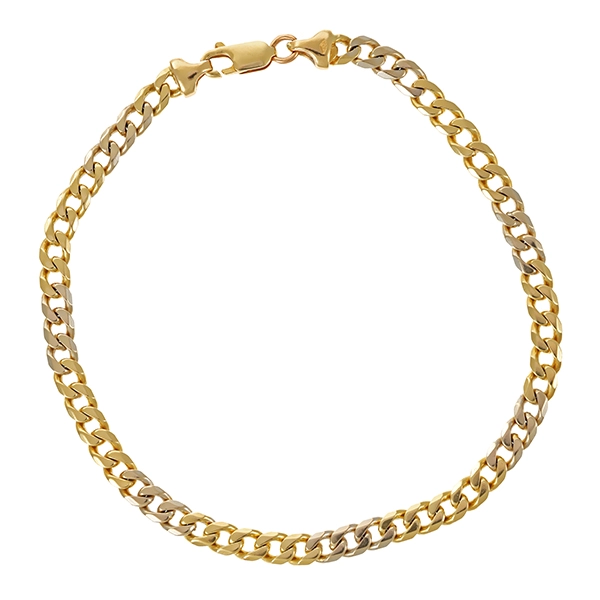Armband, Panzer-, 14K, Gelb-/Weißgold