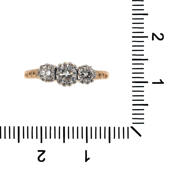 Diamantring, 18K, Gelb-/Weißgold, Brillanten 0,50 ct
