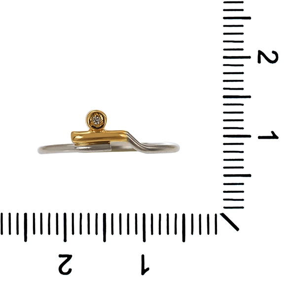 Diamantring, Pt950, Platin/Gelbgold, Brillant
