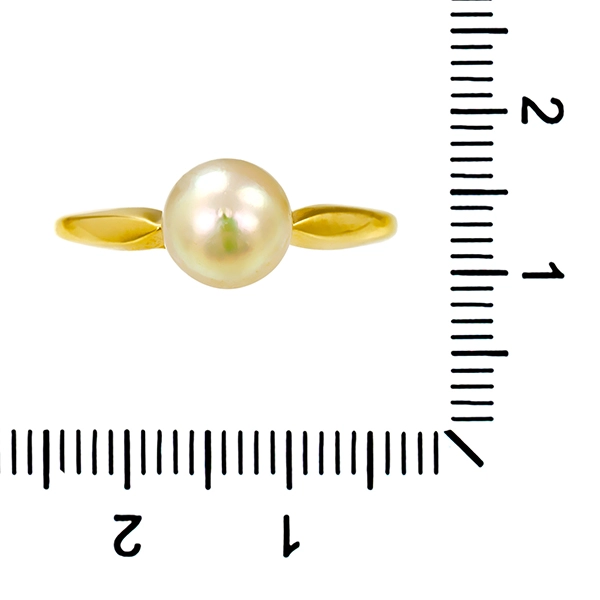 Ring, 14K, Gelbgold, Perle