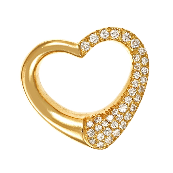 Anhänger, 18K, Gelbgold, Brillanten 0,75 ct, Herz