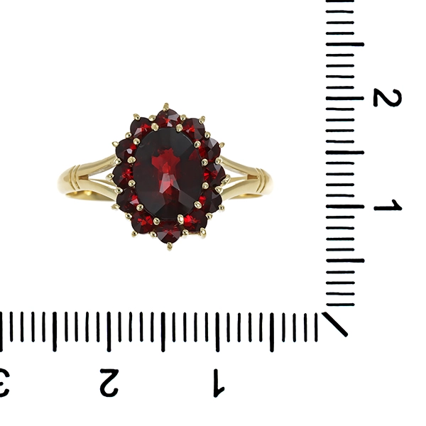 Ring, 14K, Gelbgold, Granat