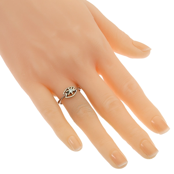 Diamantring, 14K, Weißgold, Brillant 0,12 ct