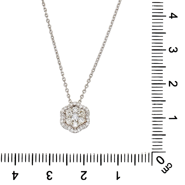 Collier, 18K, Weißgold, Brillanten