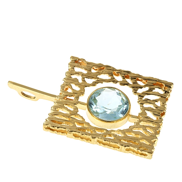 Anhänger, 14K, Gelbgold, Aquamarin