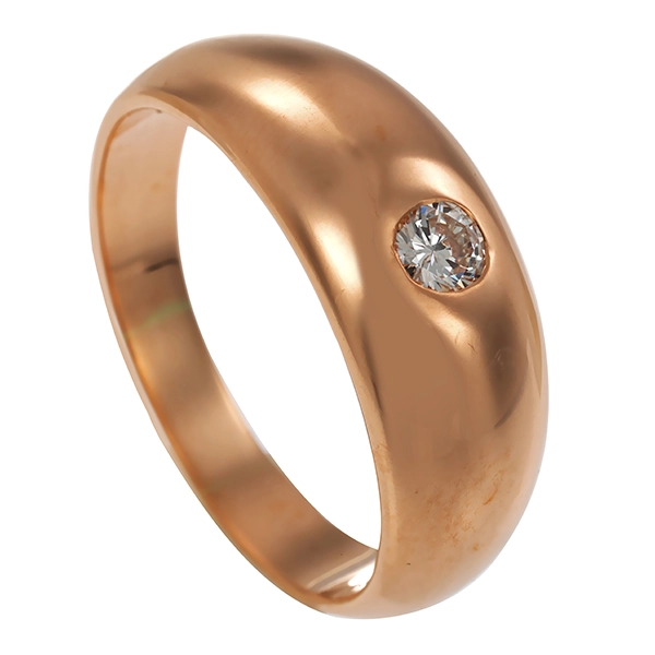 Herrenring, 14K, Rotgold, Brillant 0,23 ct