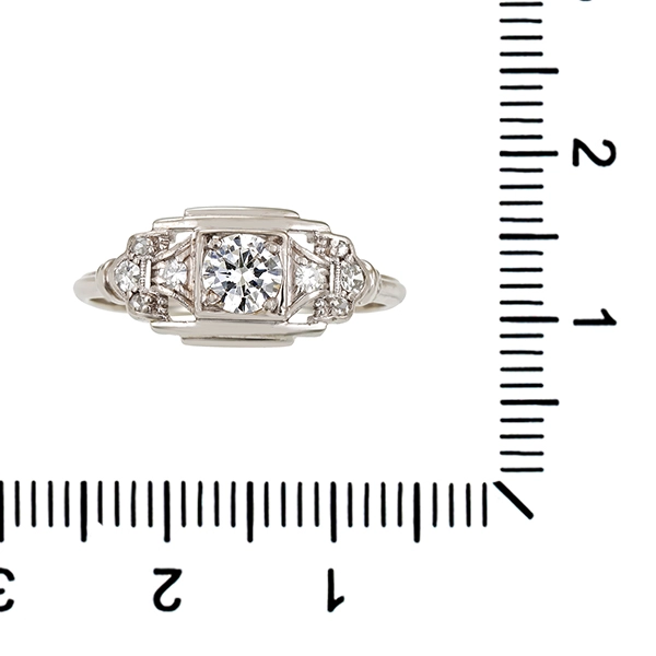 Diamantring, 14K, Weißgold, Diamantrosen, Brillanten