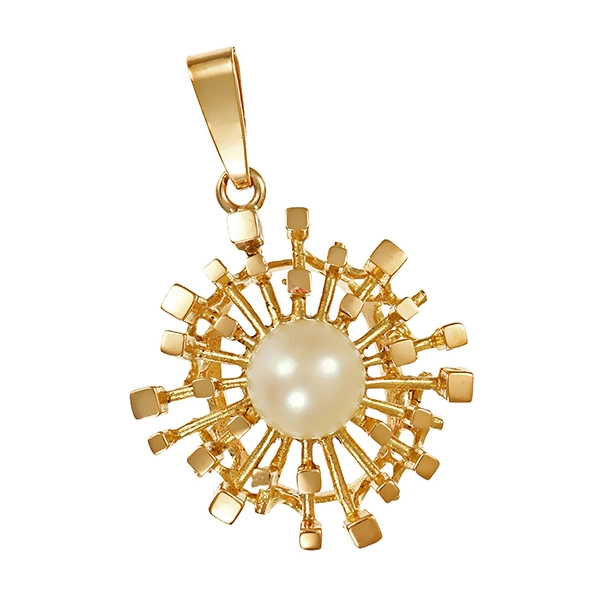 Anhänger, 8K, Gelbgold, Perle