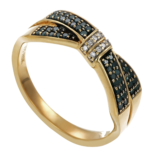 Diamantring, 9K, Gelb-/Weißgold