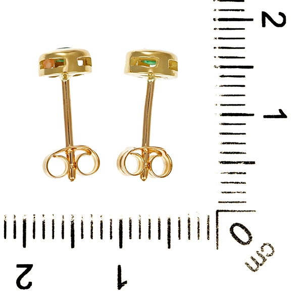 Ohrstecker, 14K, Gelbgold, Smaragde