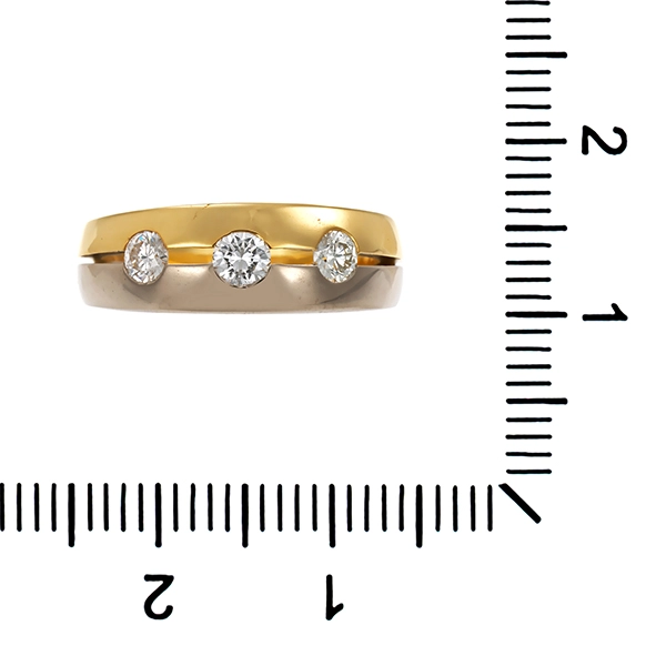 Diamantring, 18K, Gelb-/Weißgold, Brillanten 0,30 ct