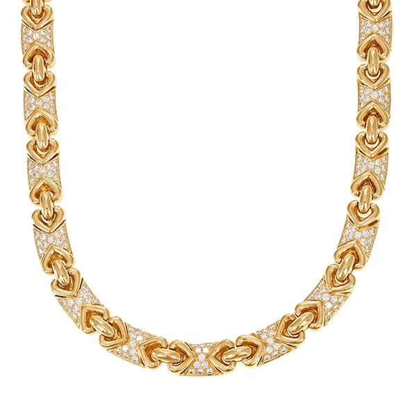 Collier, 18K, Gelbgold, Brillanten