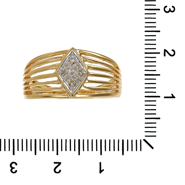 Diamantring, 8K, Gelb-/Weißgold, Diamanten
