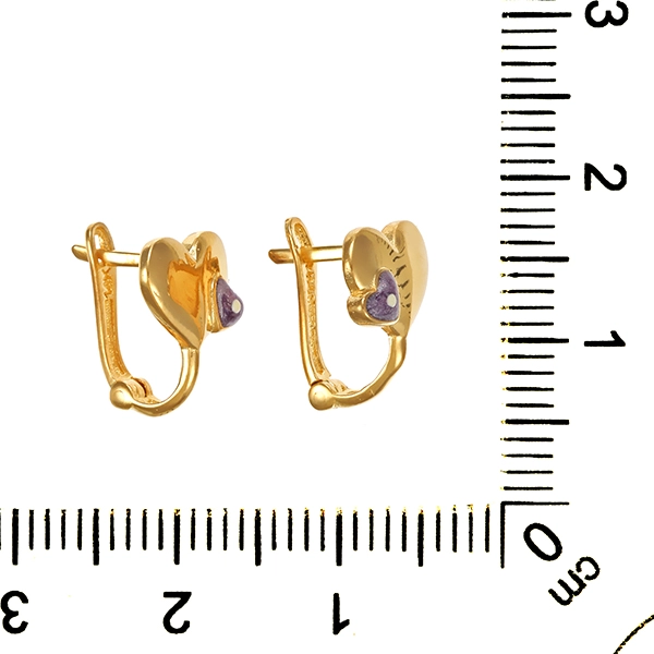 Creolen, 14K, Gelbgold, Emaille