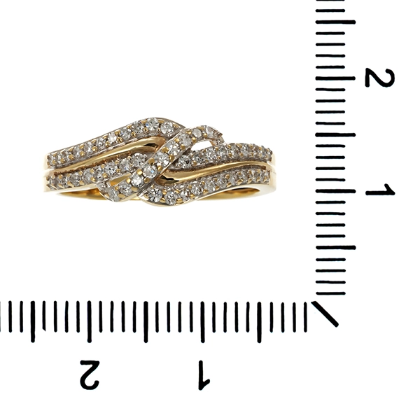 Diamantring, 9K, Gelb-/Weißgold, Diamanten
