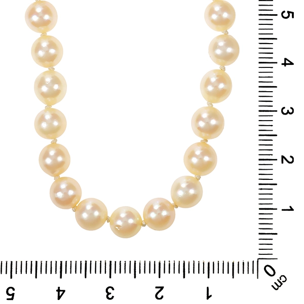 Perlenkette, 14K, Gelbgold