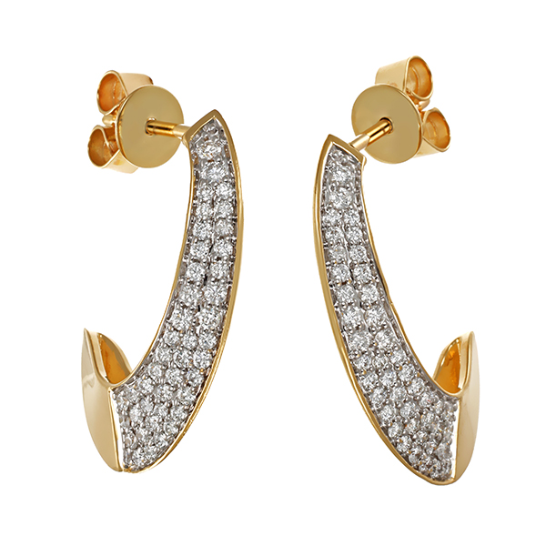 Ohrstecker, 14K, Gelb-/Weißgold, Brillanten