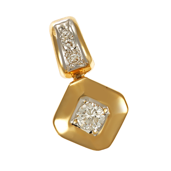Anhänger, 14K, Gelb-/Weißgold, Brillant, Diamanten