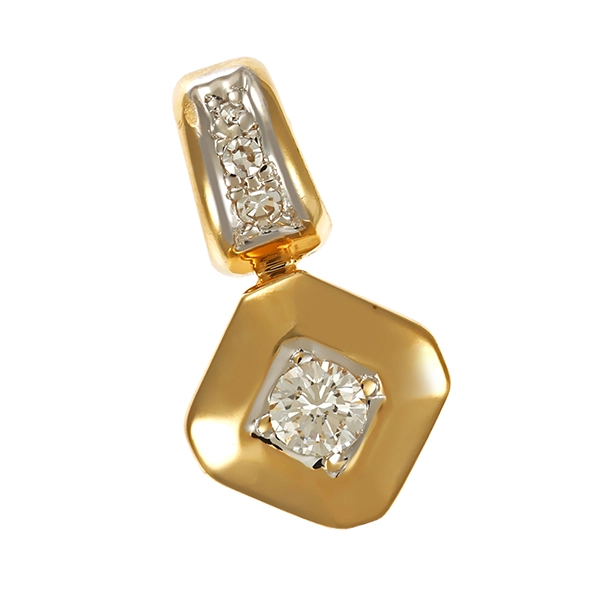Anhänger, 14K, Gelb-/Weißgold, Brillant, Diamanten