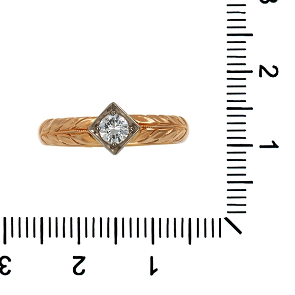Diamantring, 14K, Weiß-/Rotgold, Brillant 0,25 ct
