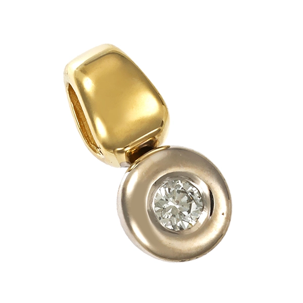 Anhänger, 14K, Weiß-/Gelbgold, Brillant