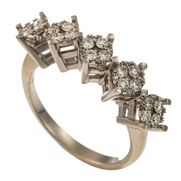 Diamantring, 8K, Gelb-/Weißgold, brillanten