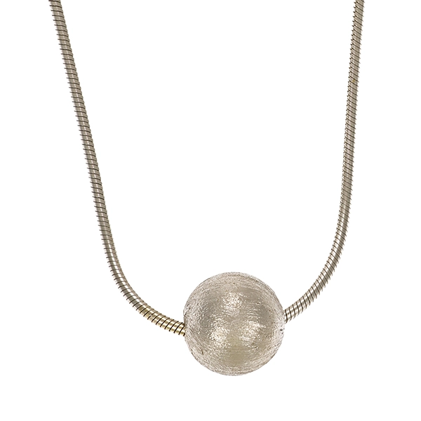 Collier, 8K, Weißgold, Schlangen-