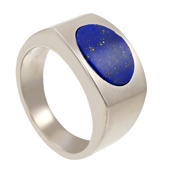 Ring, 14K, Weißgold, Lapis