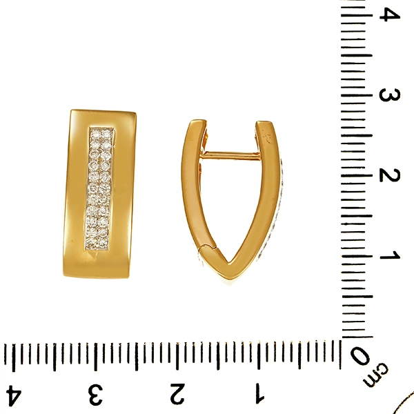 Creolen, 18K, Gelbgold, Brillanten